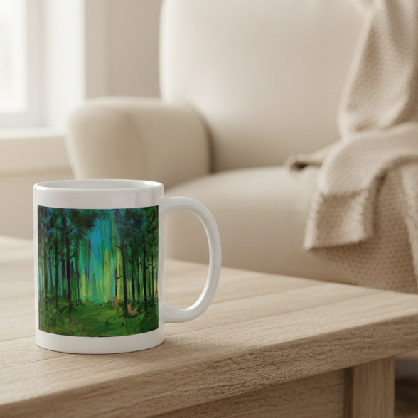 Two Men in Forest | Mug Dorrin Gingerich Art
