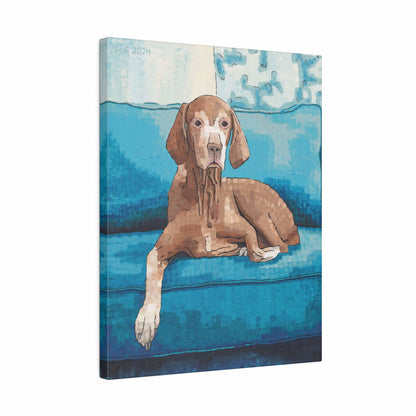 Framed Vizsla dog canvas print ready to hang — premium canvas pictures for sale and cheap canvas prints sale for pet lovers.