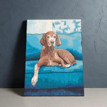 Modern Vizsla a dog painting on canvas — perfect for paintings for home decor or gallery wall.