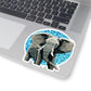 Elephant 1 Circle Stickers Dorrin Gingerich Art