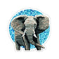 Elephant 1 Circle Stickers Dorrin Gingerich Art
