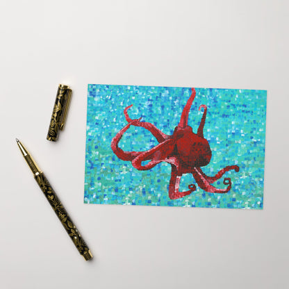 Octopus 1 Greeting Cards Dorrin Gingerich Art